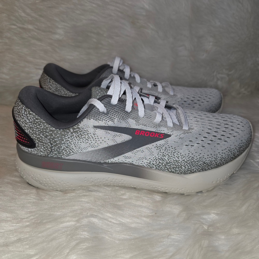Brooks Ghost 16 Running Shoes Women's 10 B Grey Gargoyle Pink 1204071B006